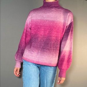 Gap Wool Purple Ombré Mock-neck Sweater 💜